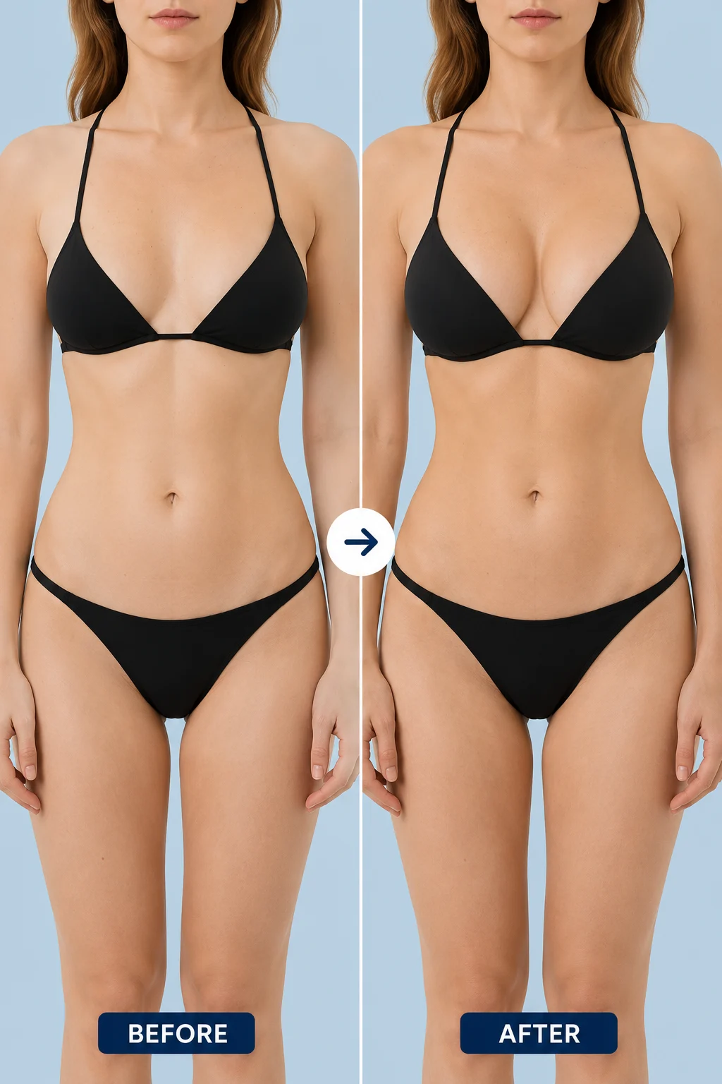 Before and after breast revision surgery results